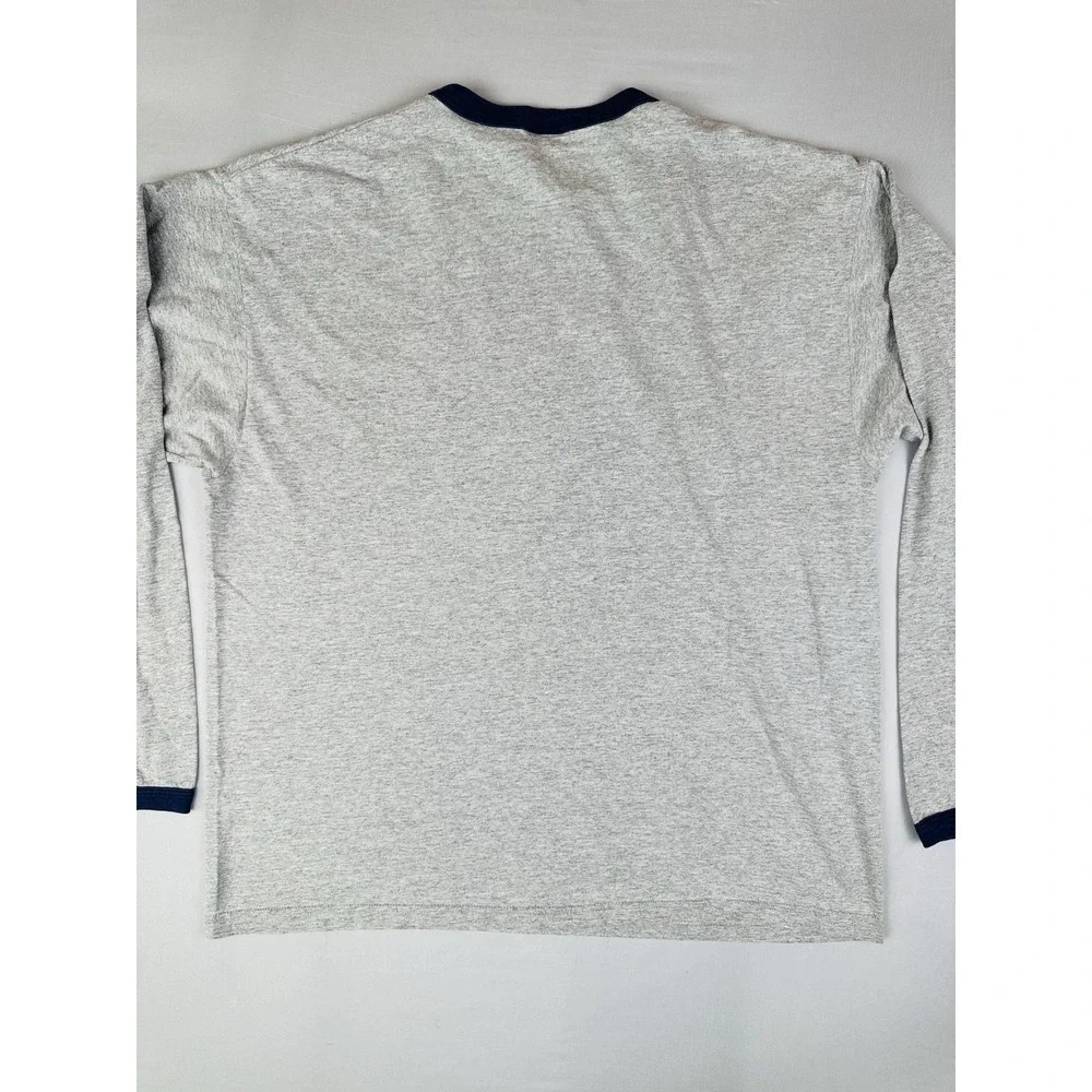 Vintage 90s Nike Embroidered Script Logo Long Sleeve Ringer T Shirt USA Made L
